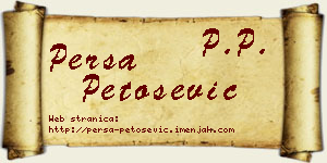 Persa Petošević vizit kartica